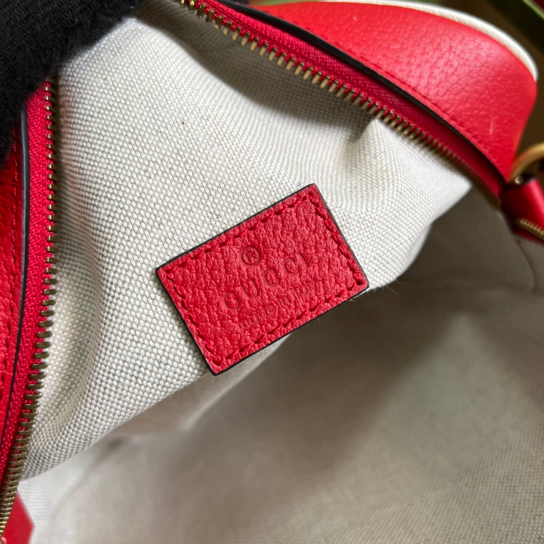 古G家- adidasxGucci聯名系列 肩背包 22x22x7cm 紅色拼