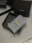 YSL 新品卡包-藍灰色金扣