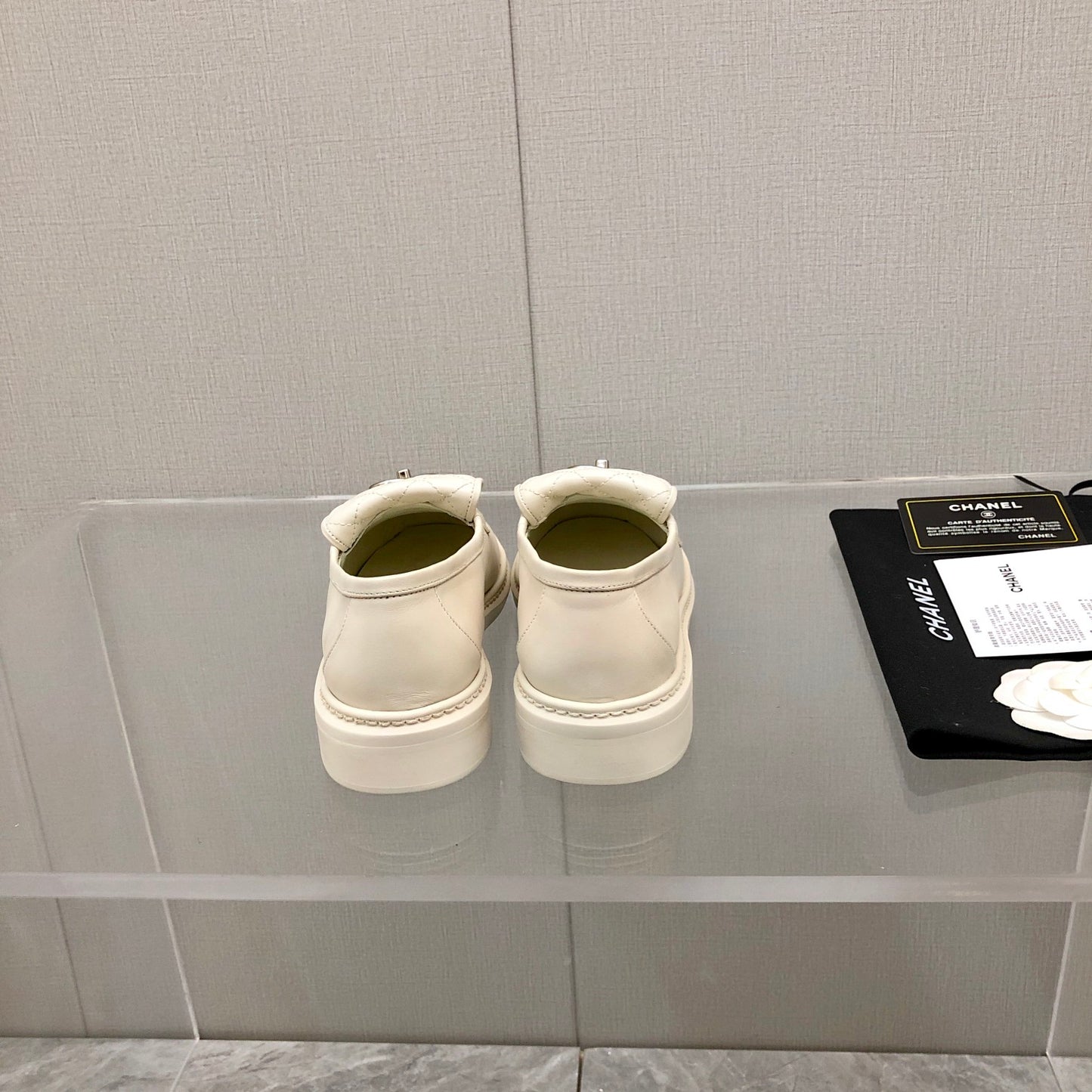 小香家-2022走秀款 菱格平底福樂鞋 白色