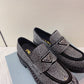 Prada 鞋-Prada 貼鑽 厚底樂福鞋（銀）