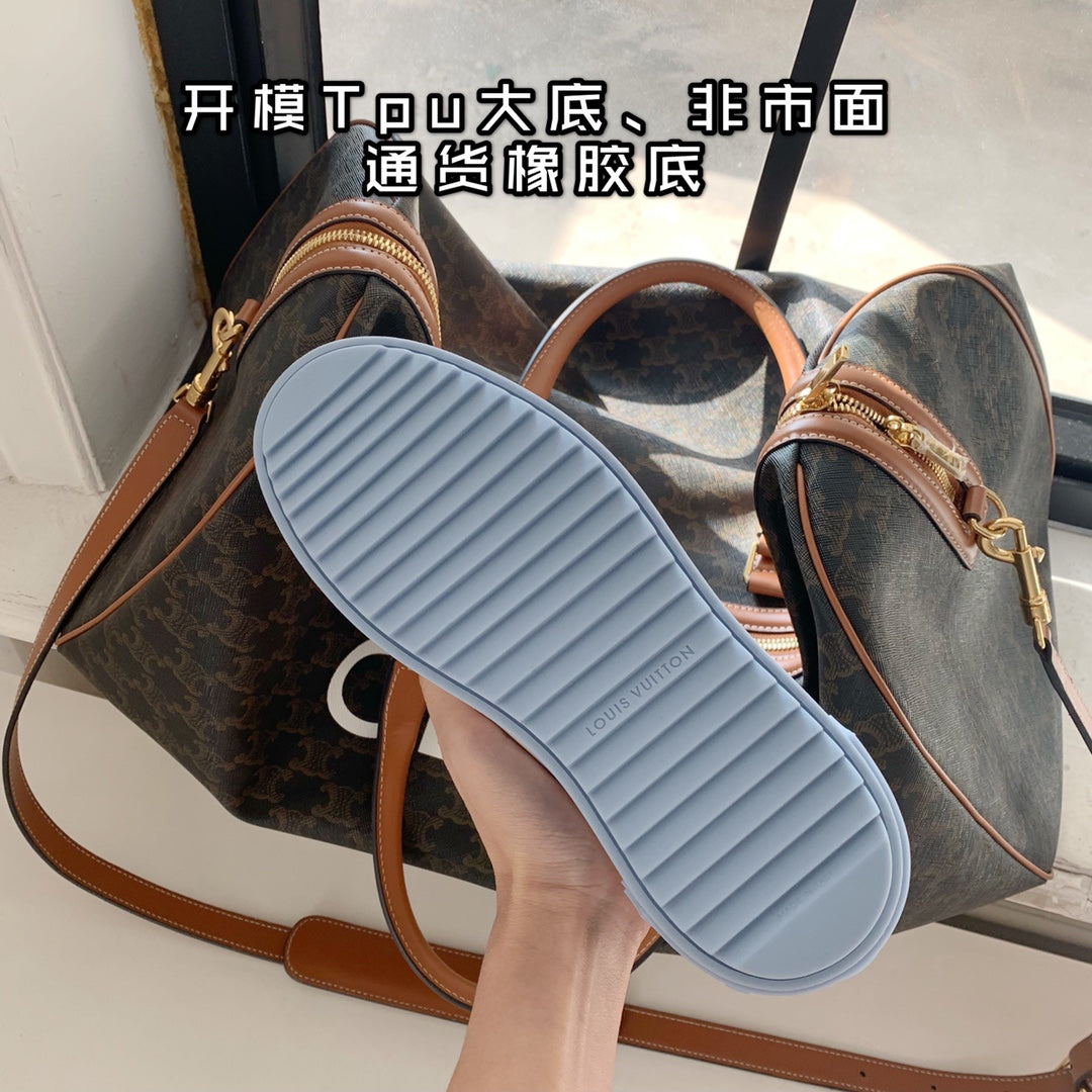 LV鞋-LV Time Out 運動鞋 寶寶藍拼色 厚底小白鞋