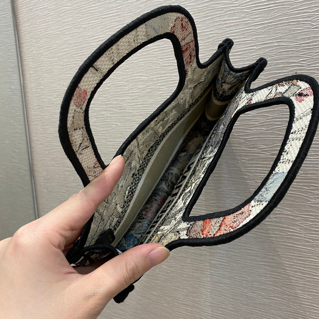 Dior Book Tote Mini 23cm-月季花系列