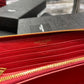 YSL 拉鍊長夾 紅色金扣