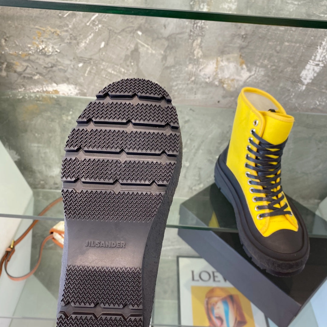 Jil sander-2022新款 高筒帆布鞋 黃色