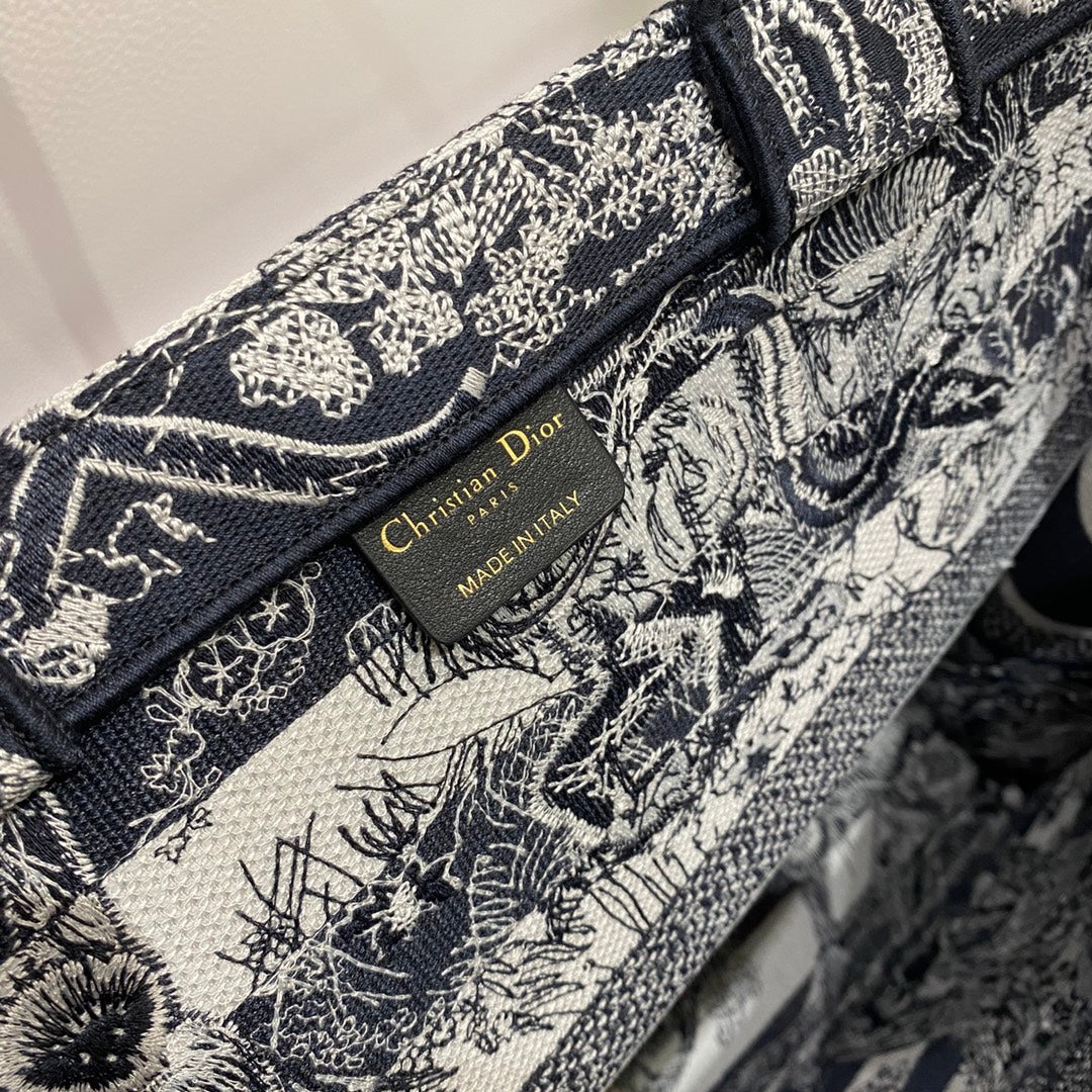 迪D家 Book Tote-大號41.5cm-黑色老虎