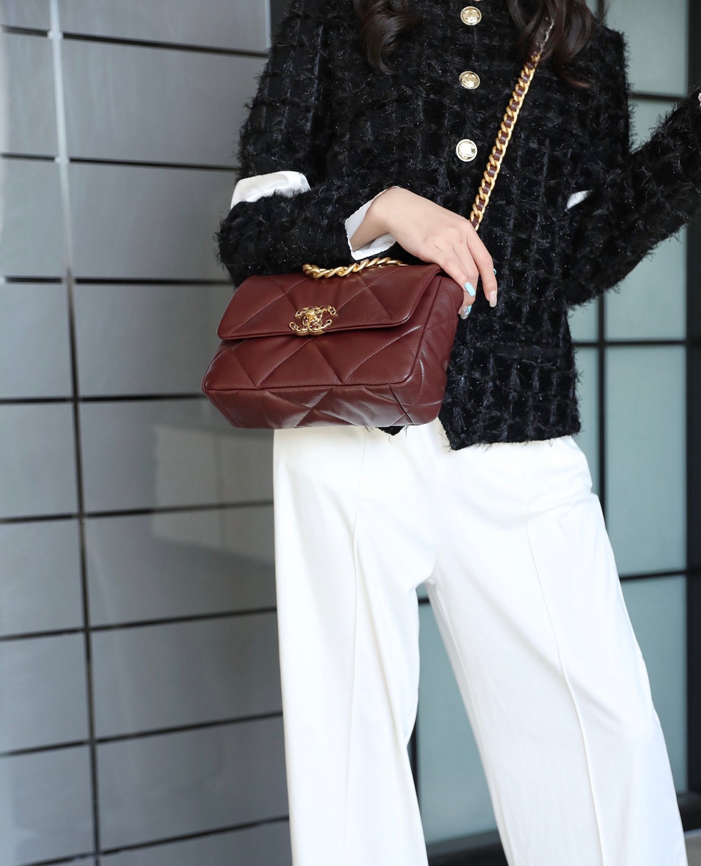 Chanel 19Bag-小號深棗紅
