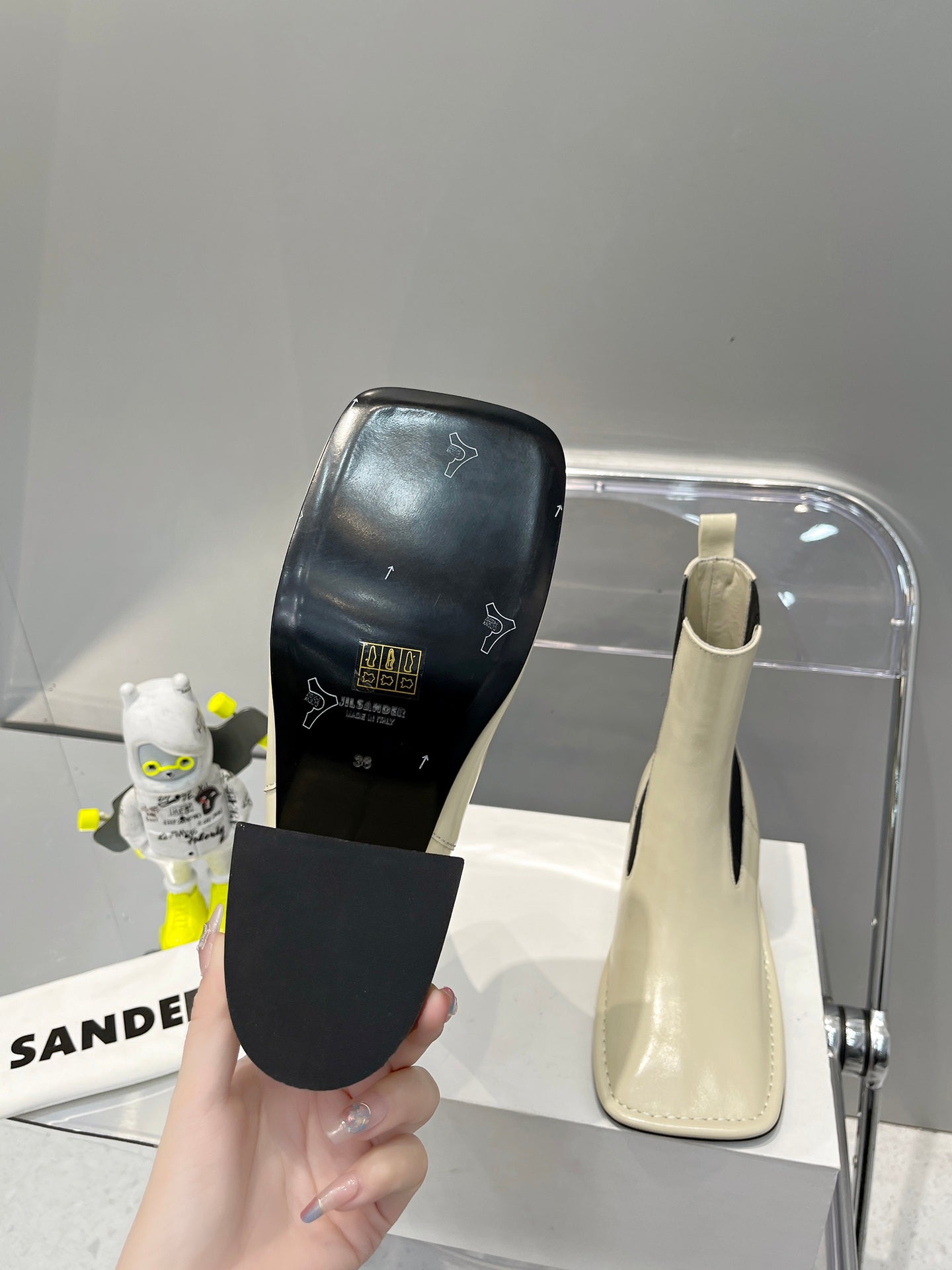 Jil sander-方頭高跟靴