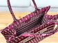 Dior Book Tote-小號36.5cm-紅色老花+天鵝絨