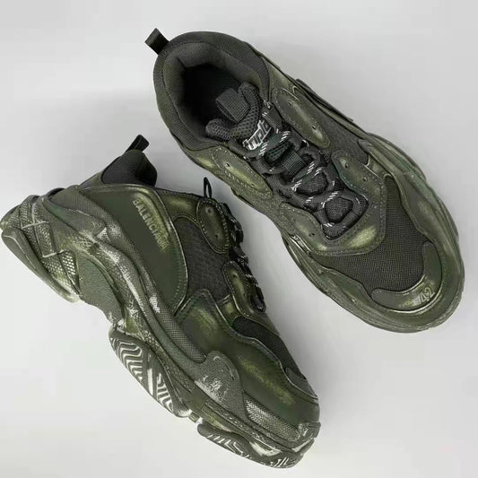 Balenci-Triple S 老爹鞋 乞丐軍綠色