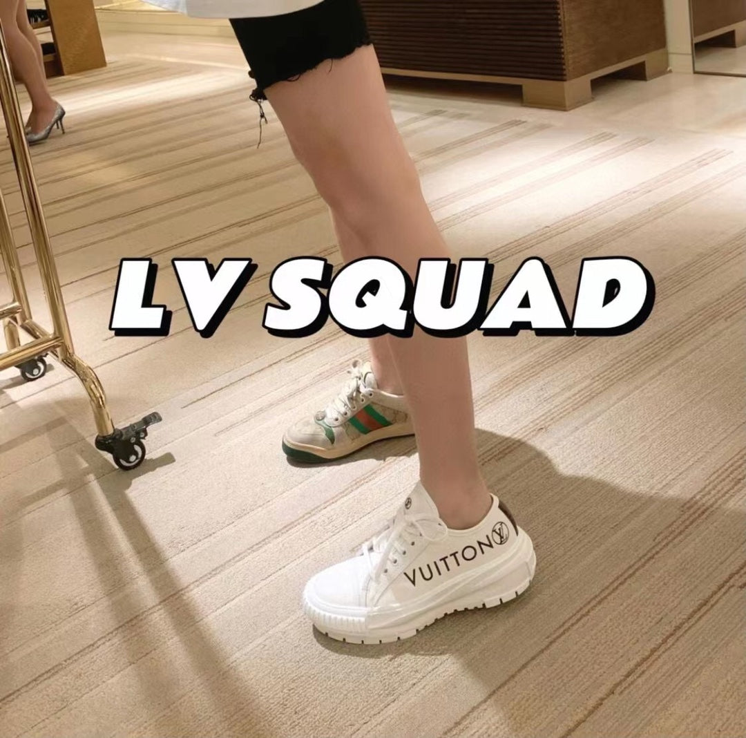 LV鞋-LV SQUAD 2022早春 厚底休閒鞋（白）