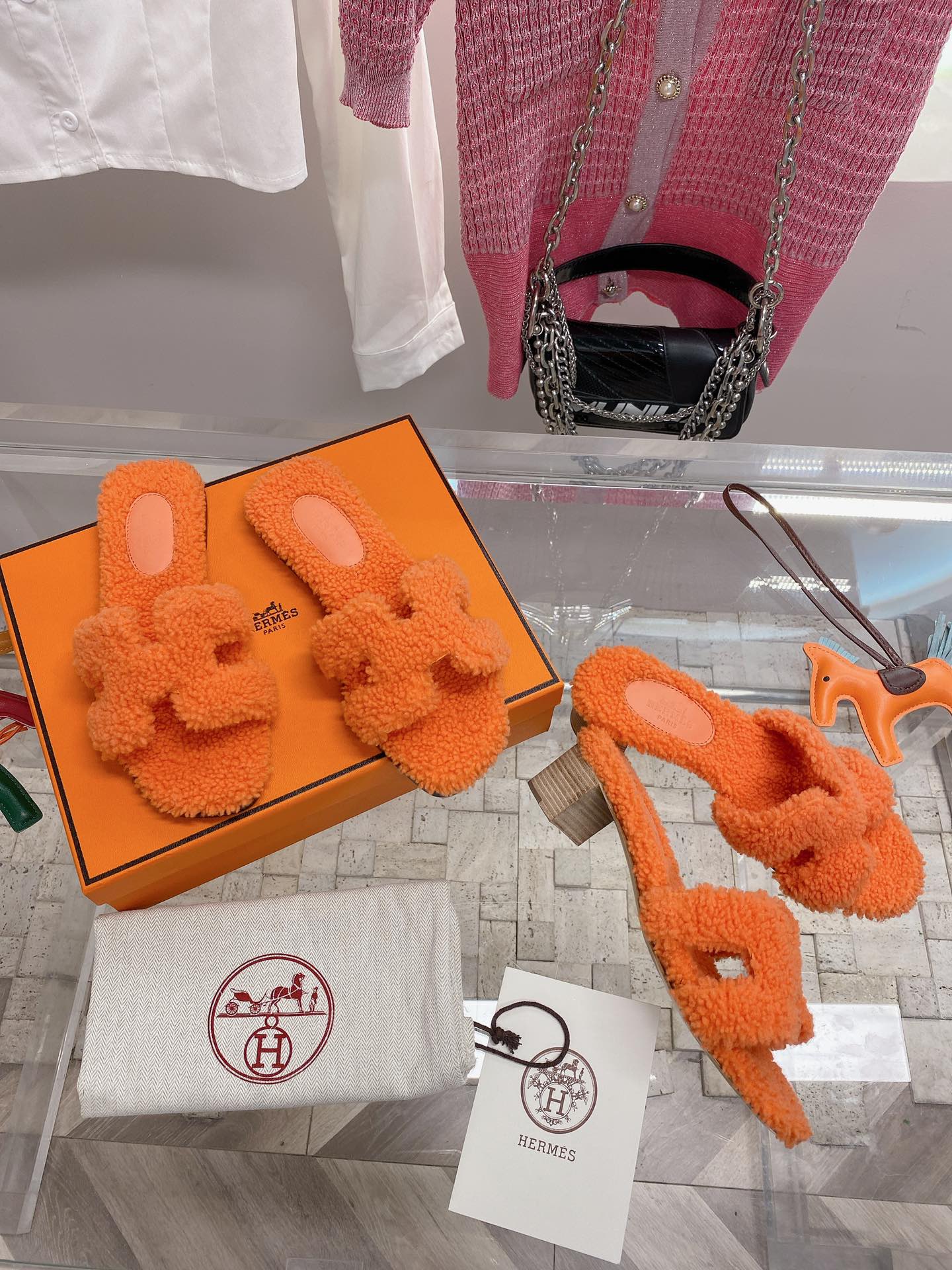 小愛款-2022秋冬新款 Oran純羔羊毛 平底H拖鞋