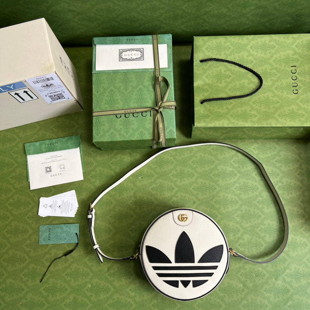 古G家- adidasxGucci聯名系列 肩背包 22x22x7cm 紅色拼