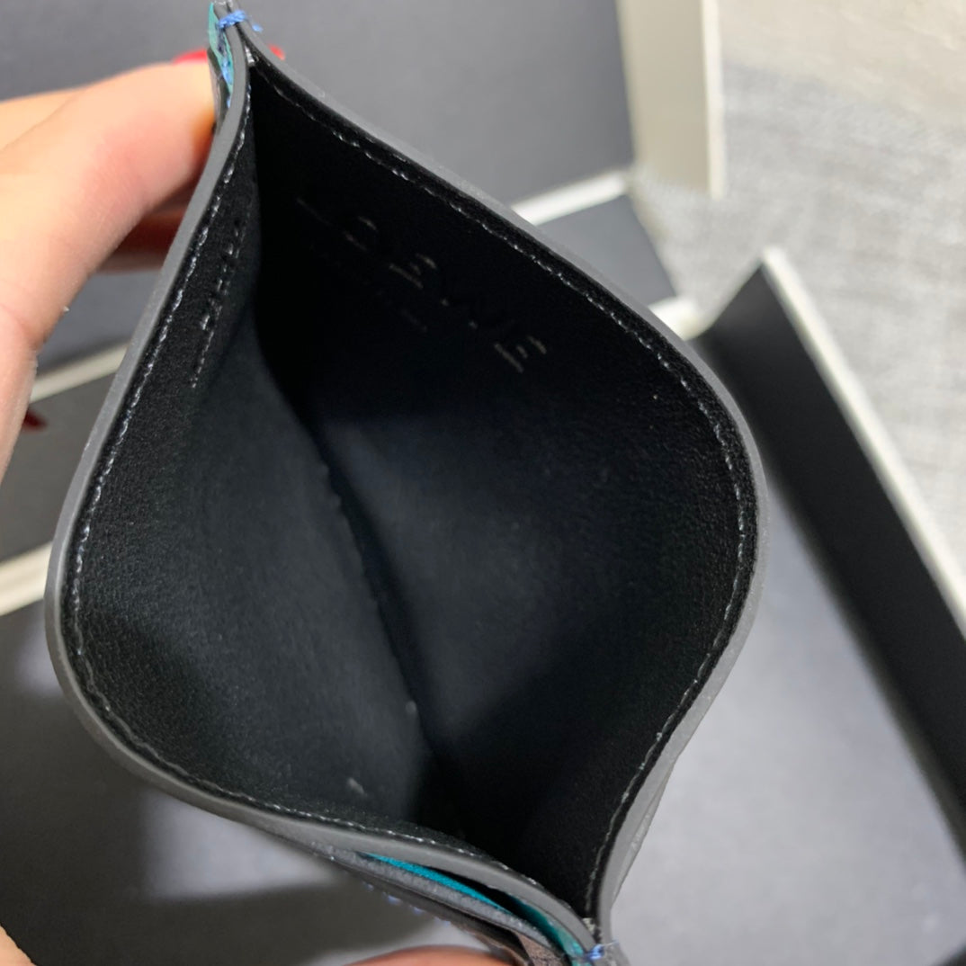 Loewe Plain Card Holder 多色拼接皮革卡包