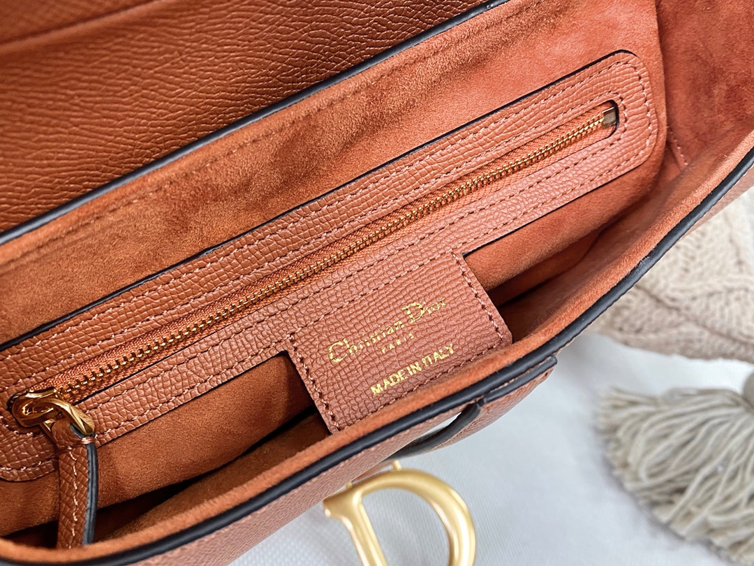 Dior Saddle 馬鞍包-平紋-大號深古銅色-25.5cm