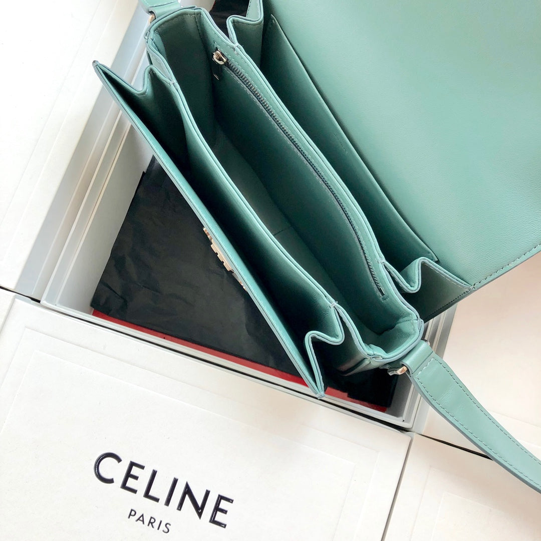 Celine TRIOMPHE 中號小牛皮-青瓷色