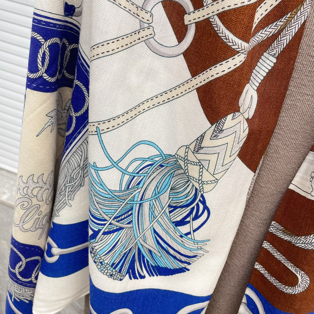 小愛款-雙面大絲巾 136cm-30%真絲70%羊毛