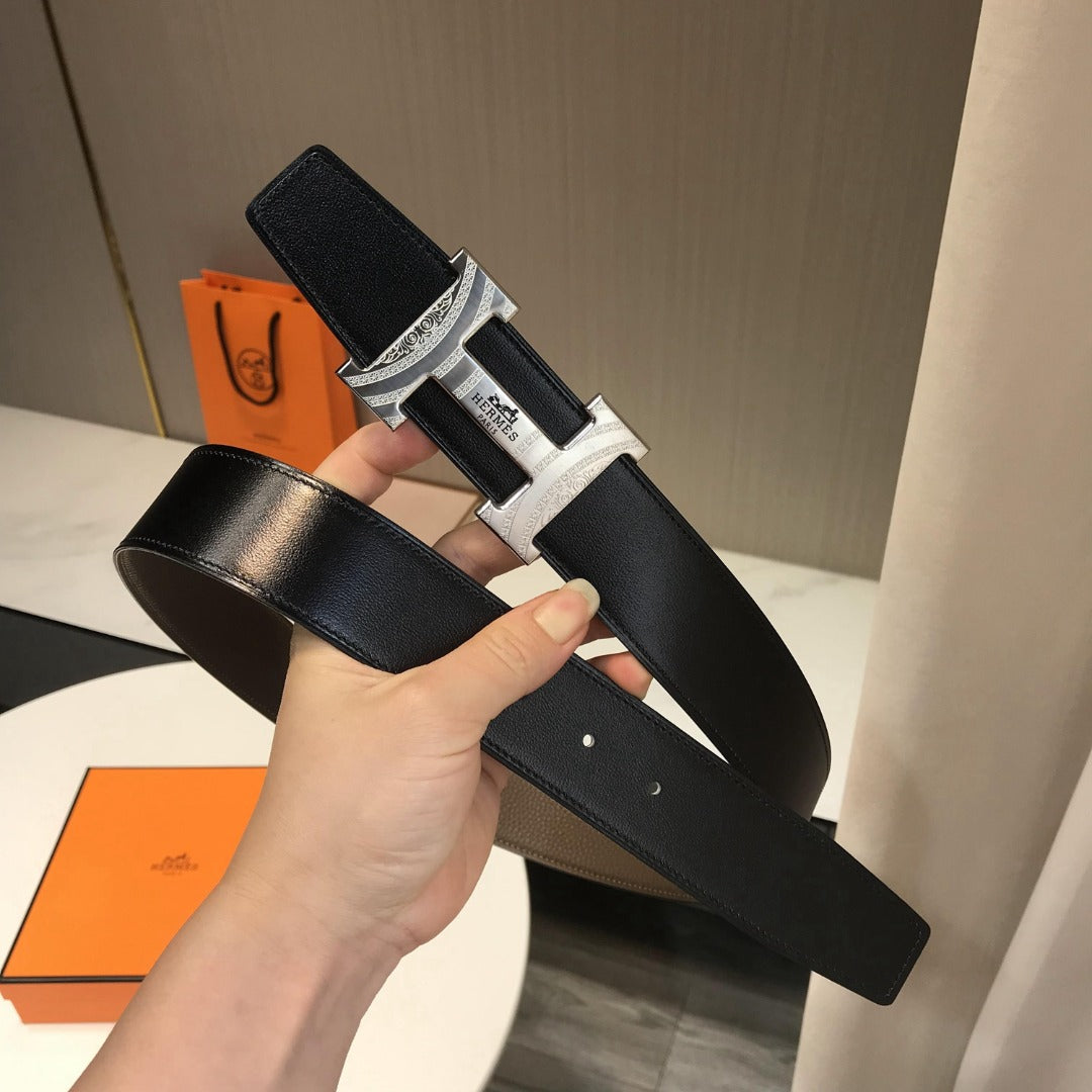 小愛款-灰色皮帶-3.8cm-男款