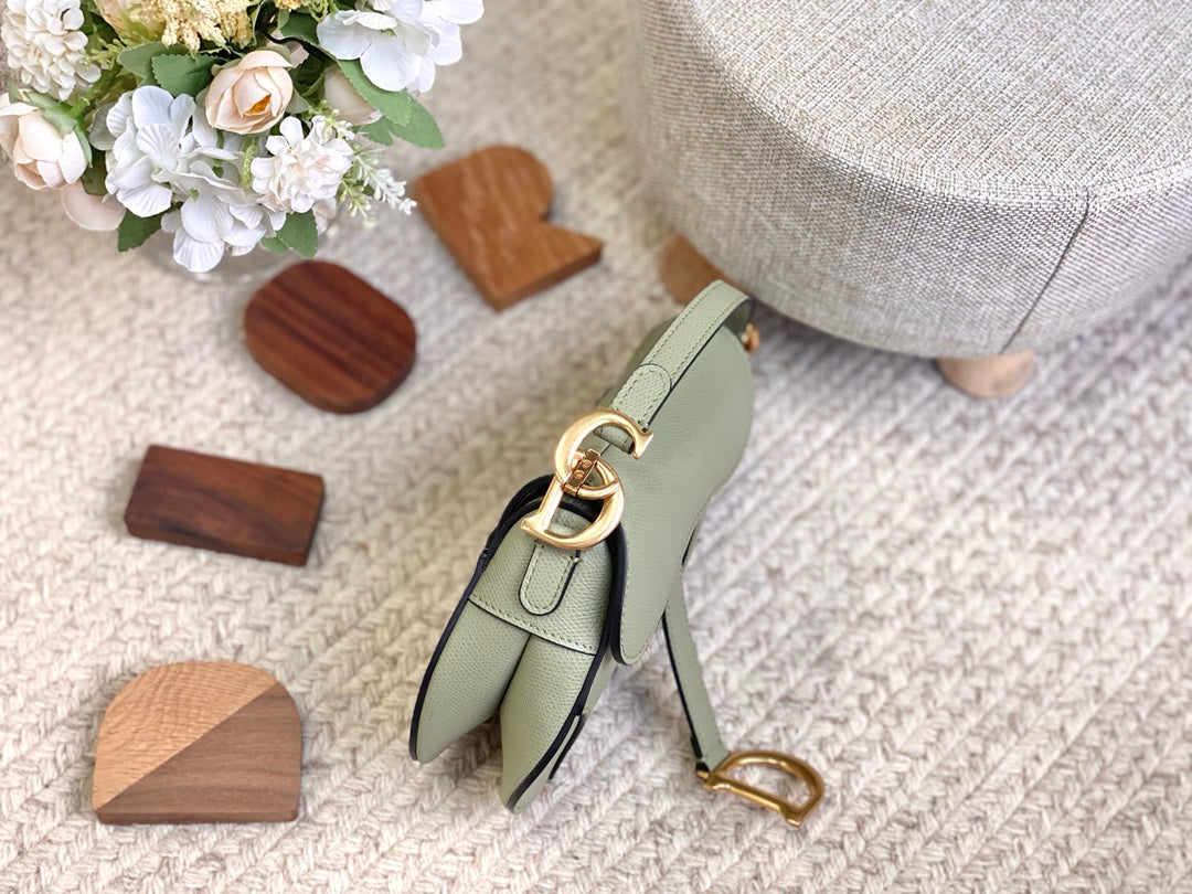 Dior Saddle 馬鞍包-手掌紋-小號抹茶綠色-19.5cm