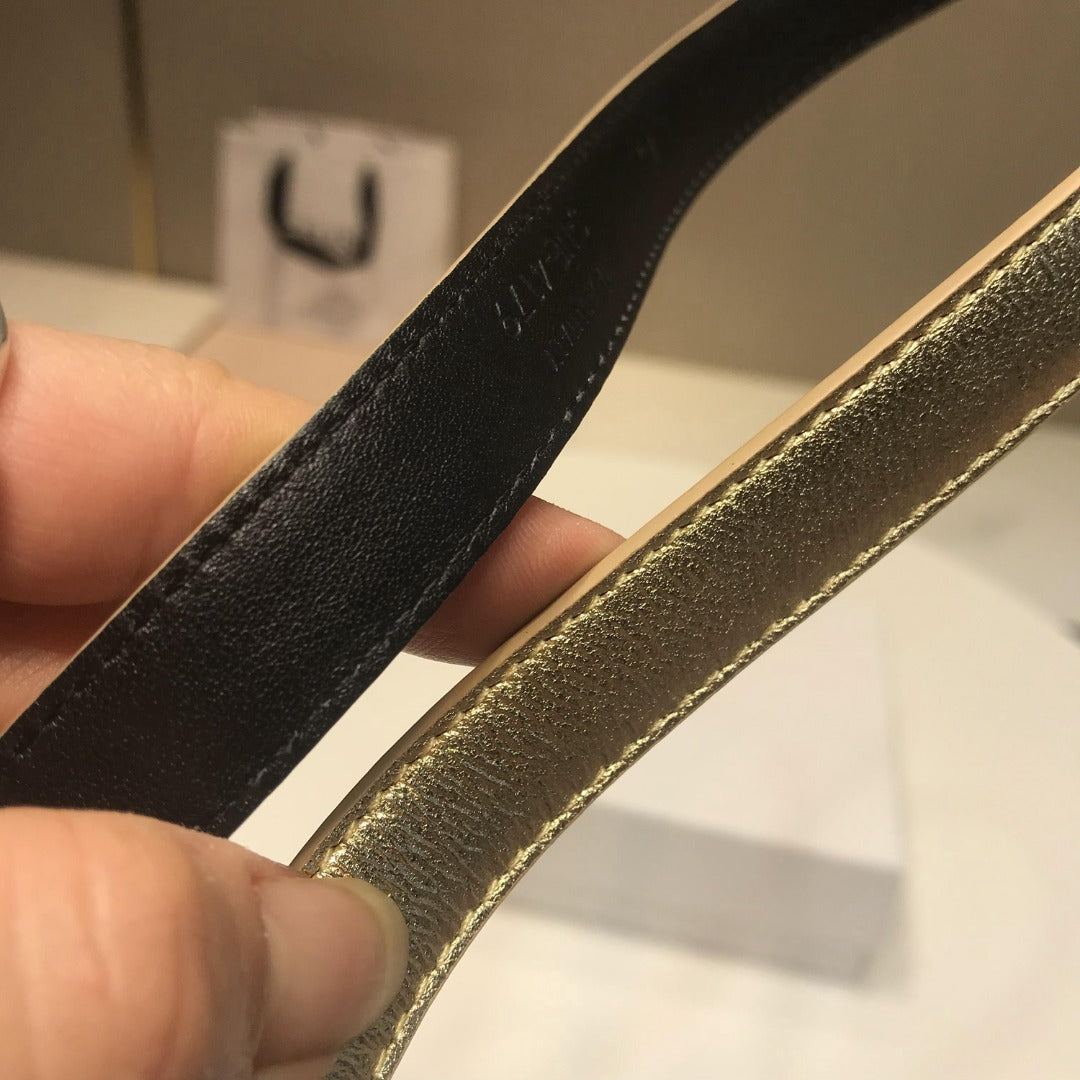 賽C家-金色金扣皮帶-1.8cm