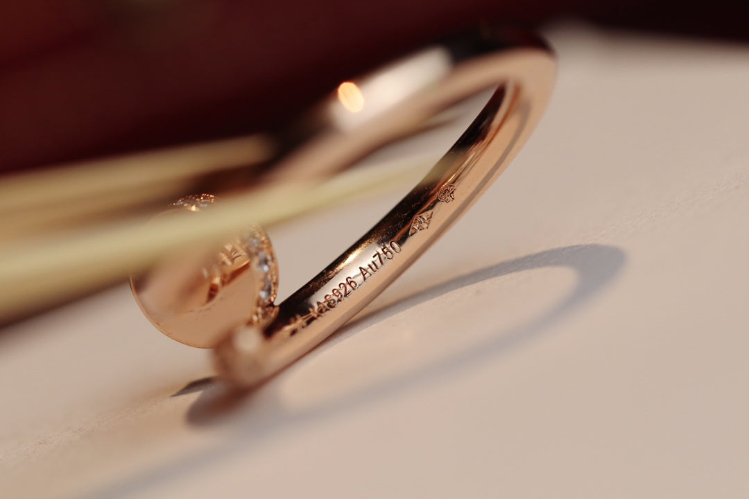 Cartier 釘子戒指-玫瑰金-半鑽