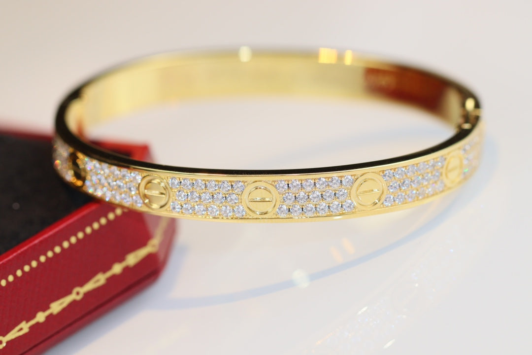 Cartier Love寬版滿天星手鐲