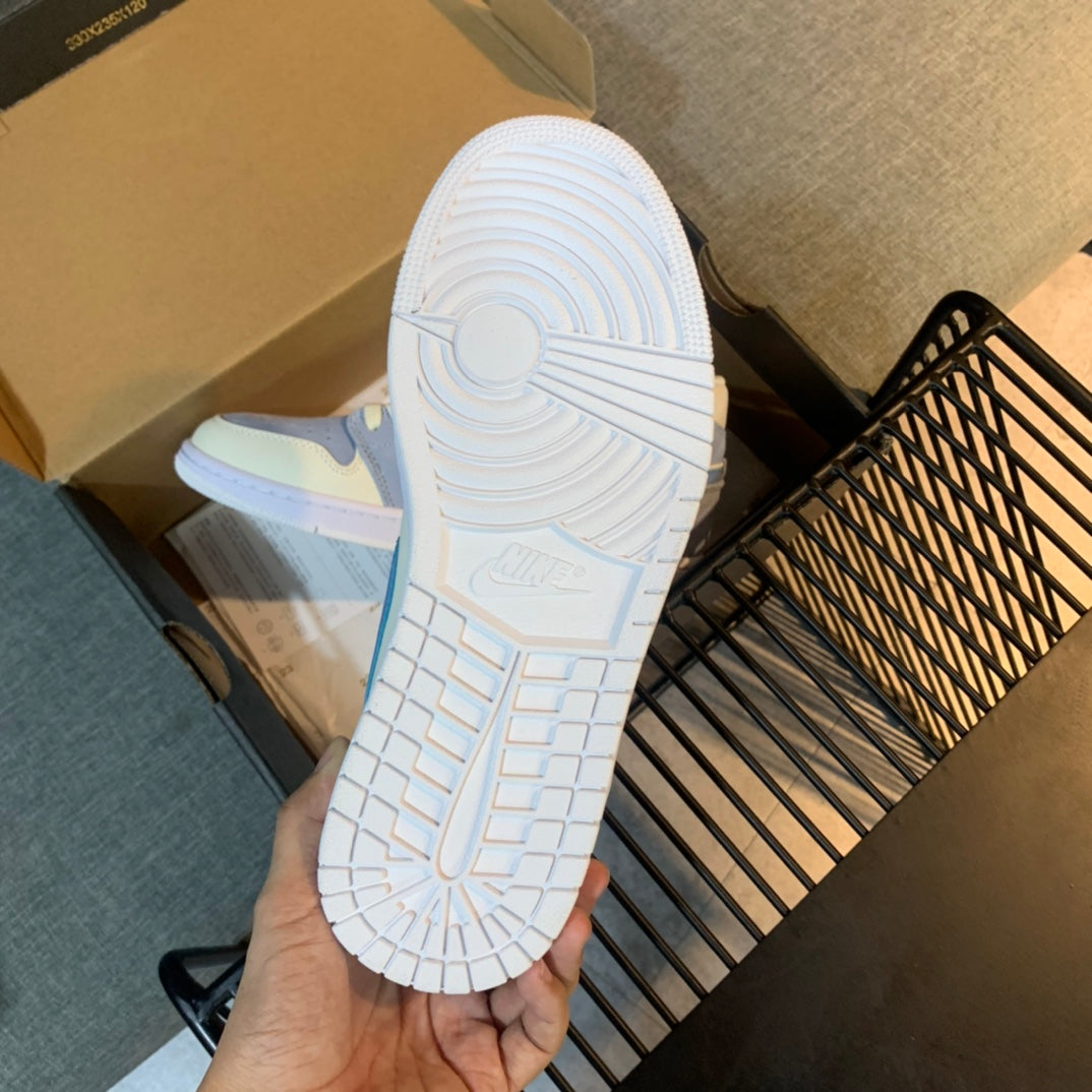 N1K- AJ 1 mid 中筒板鞋 休閒鞋 藍色