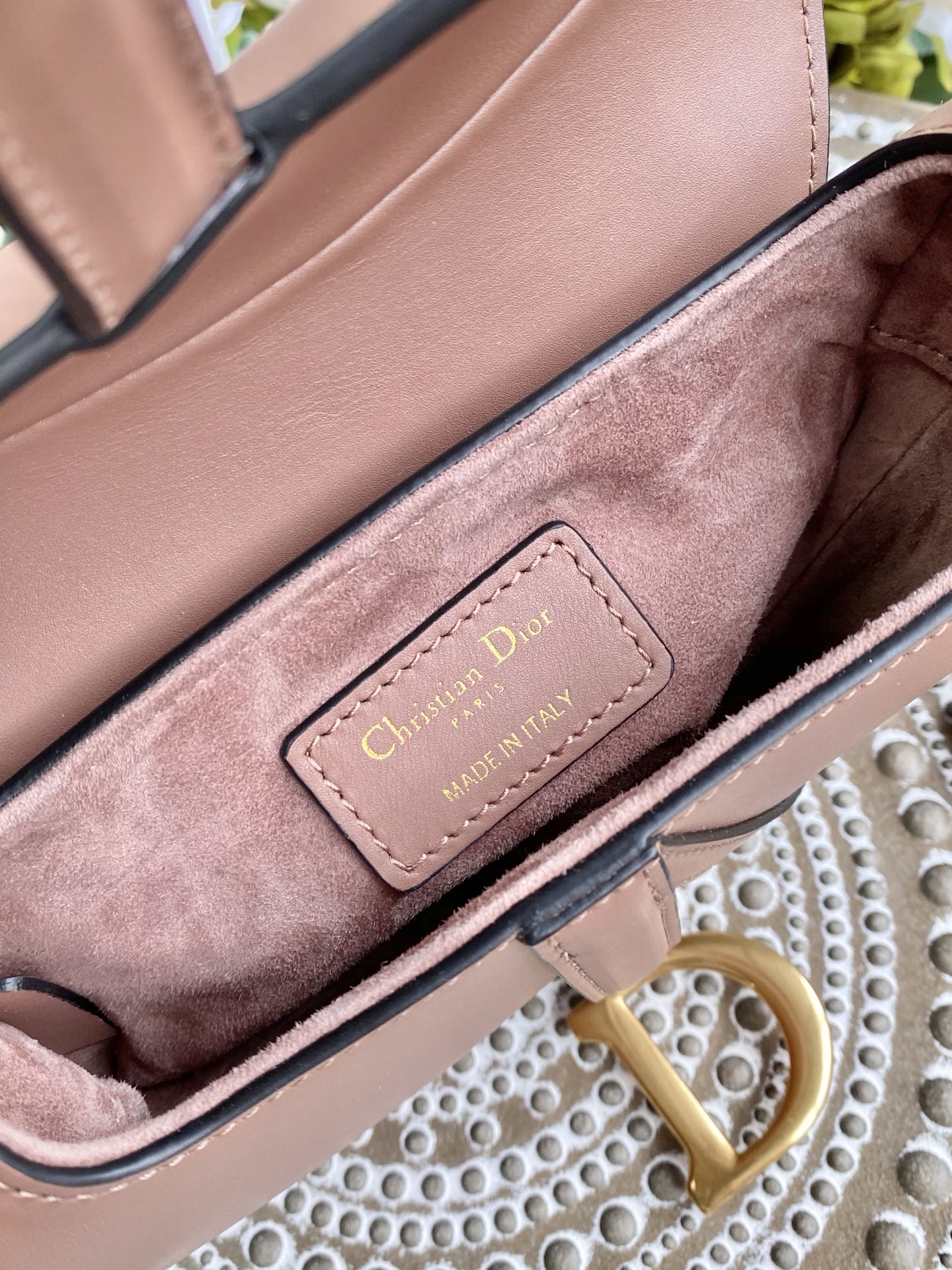 Dior Saddle 馬鞍包-平紋-小號豆沙色-19.5cm