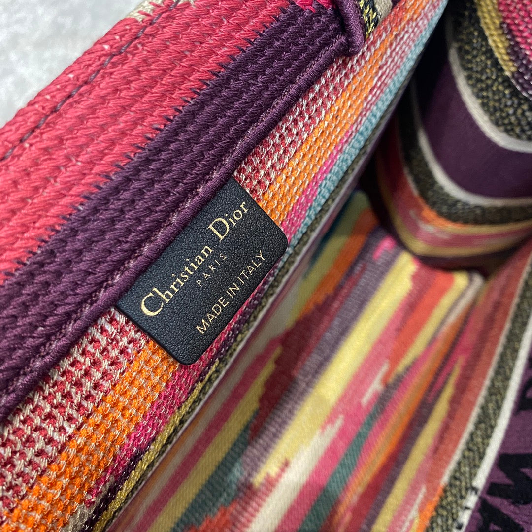 Dior Book Tote-小號36.5cm-彩色條紋