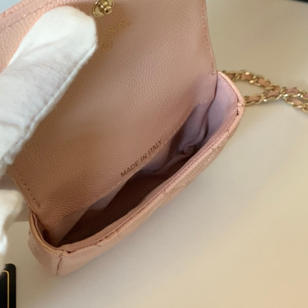 CHANEL 珍珠鏈條零錢包！