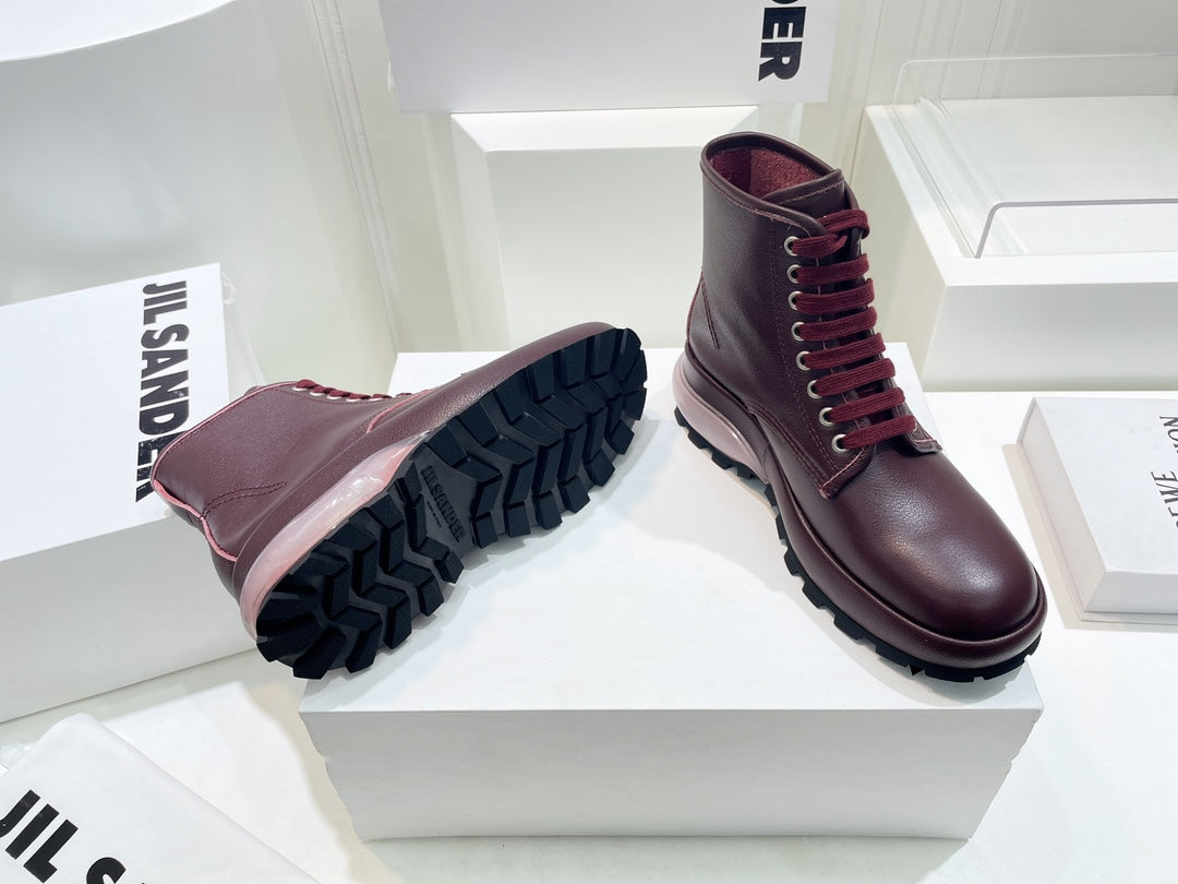 Jil sander-2022秋冬 爆休閒系列 厚底透明跟休閒短靴 情侶款