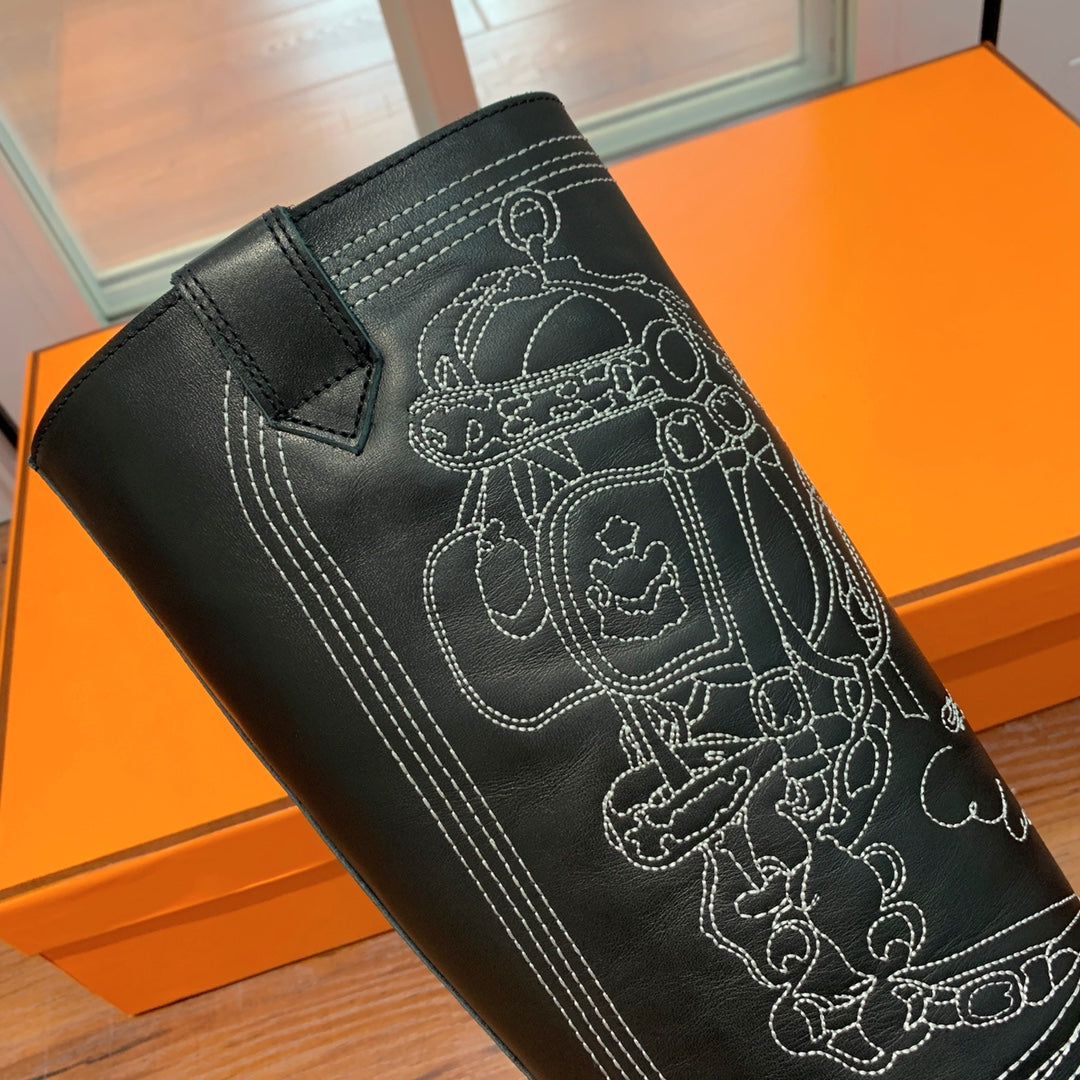 小愛款-2022秋冬新款 刺繡長靴