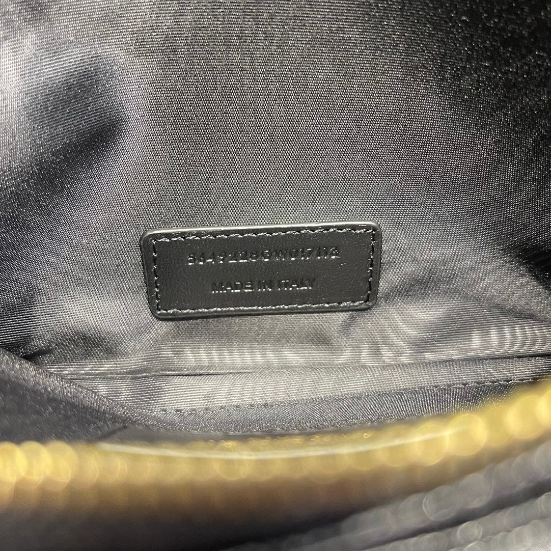 YSL 拉鍊手拿包 扁長夾 黑色金扣