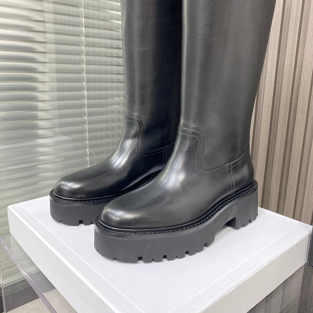 賽C家-2022新款騎士靴-蠟感胎牛皮 楊冪同款 （尺碼35-39，40訂製）