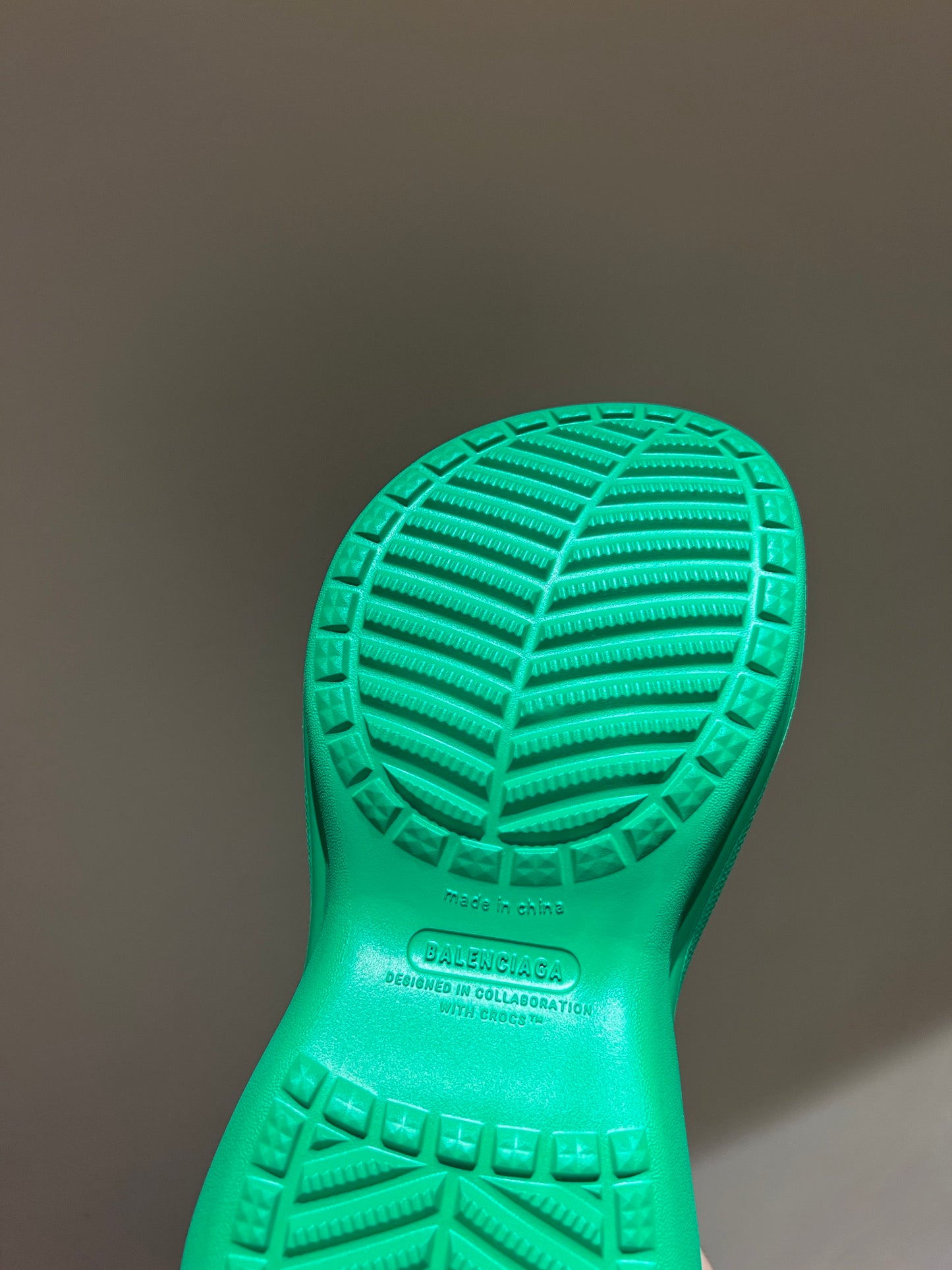 巴黎世-2022秋冬 x Crocs 防滑厚底雨靴 湖水綠