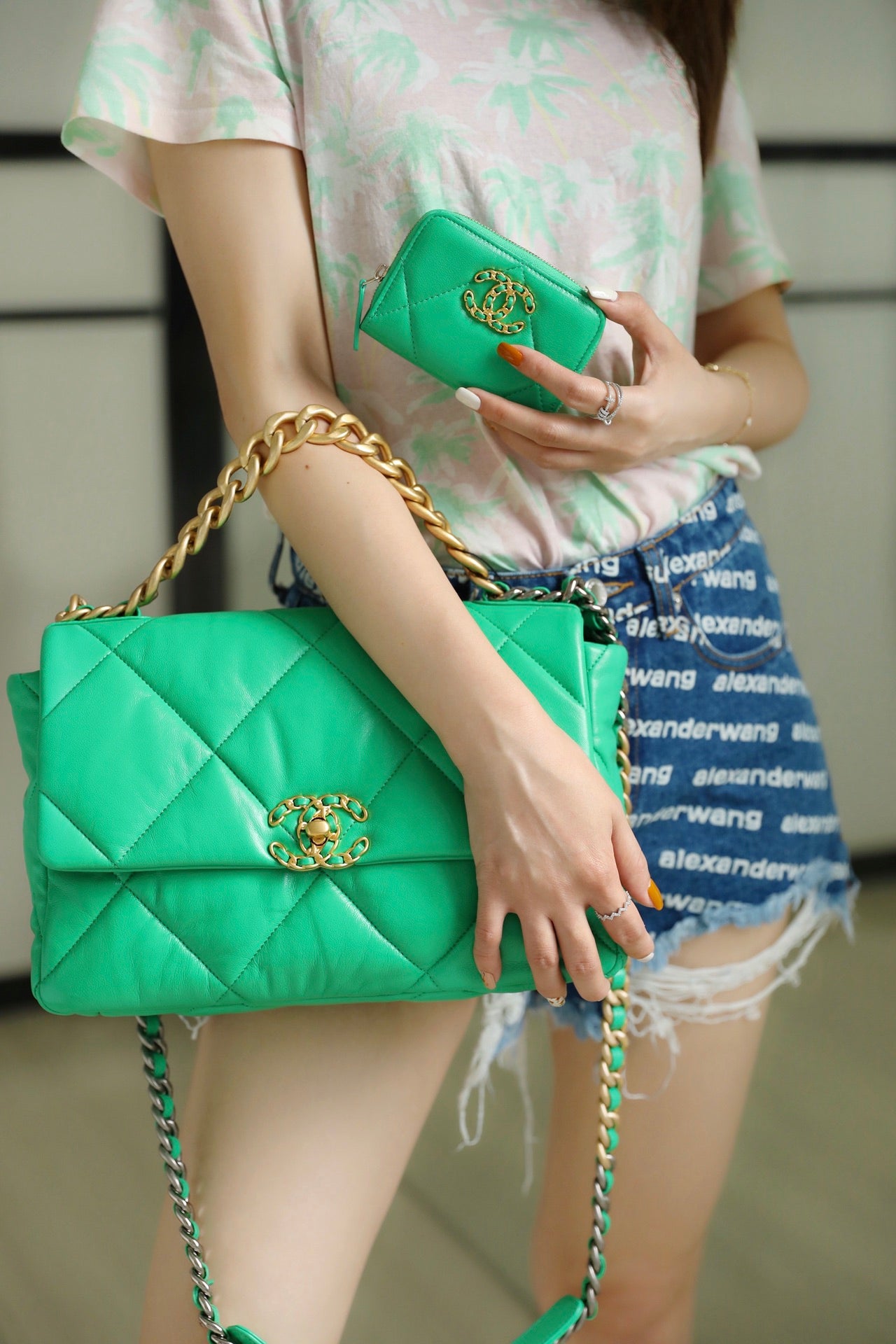 Chanel 19Bag-中號青草綠