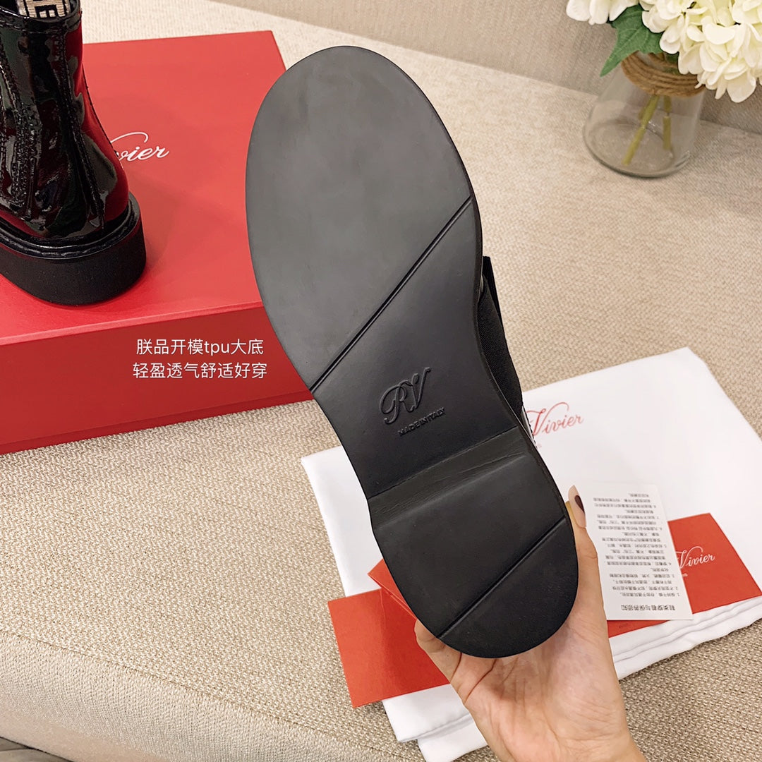 R方扣頭鞋-22SS 鑽扣短靴 黑色