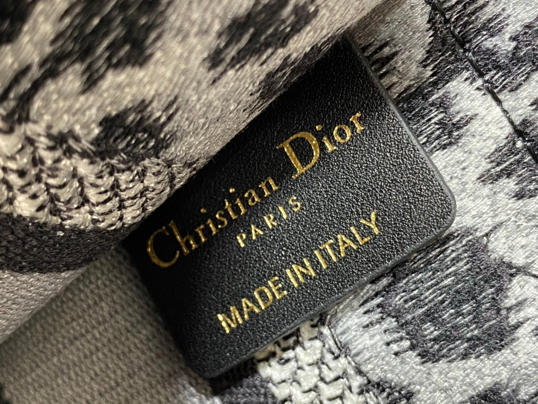 Dior Book Tote-Mini 23cm-黑色豹紋