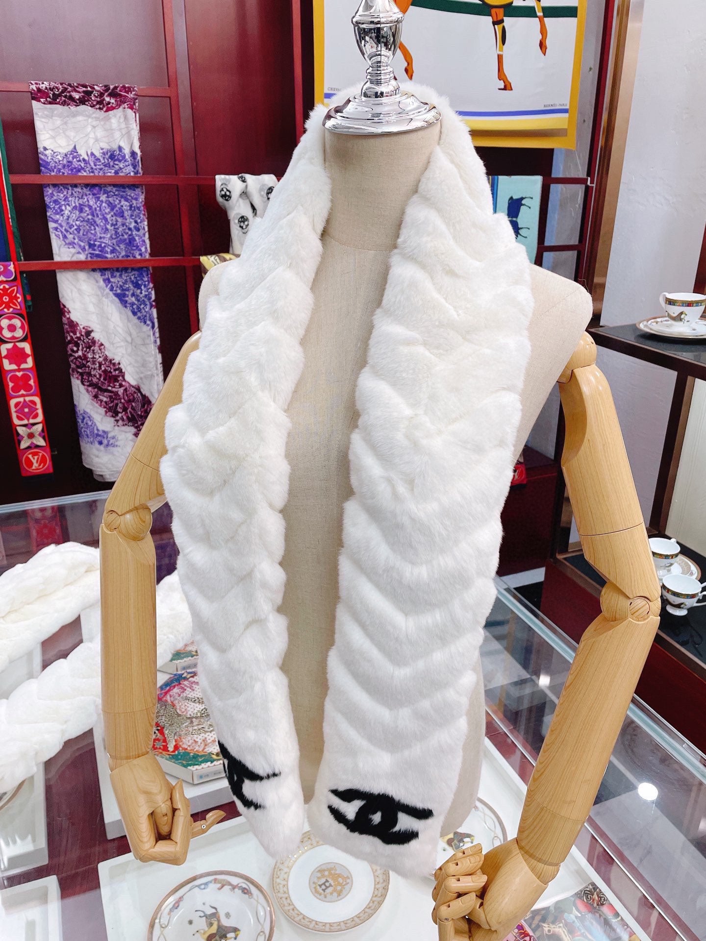 小香家-皮草圍巾 20*120cm 小紅書同款