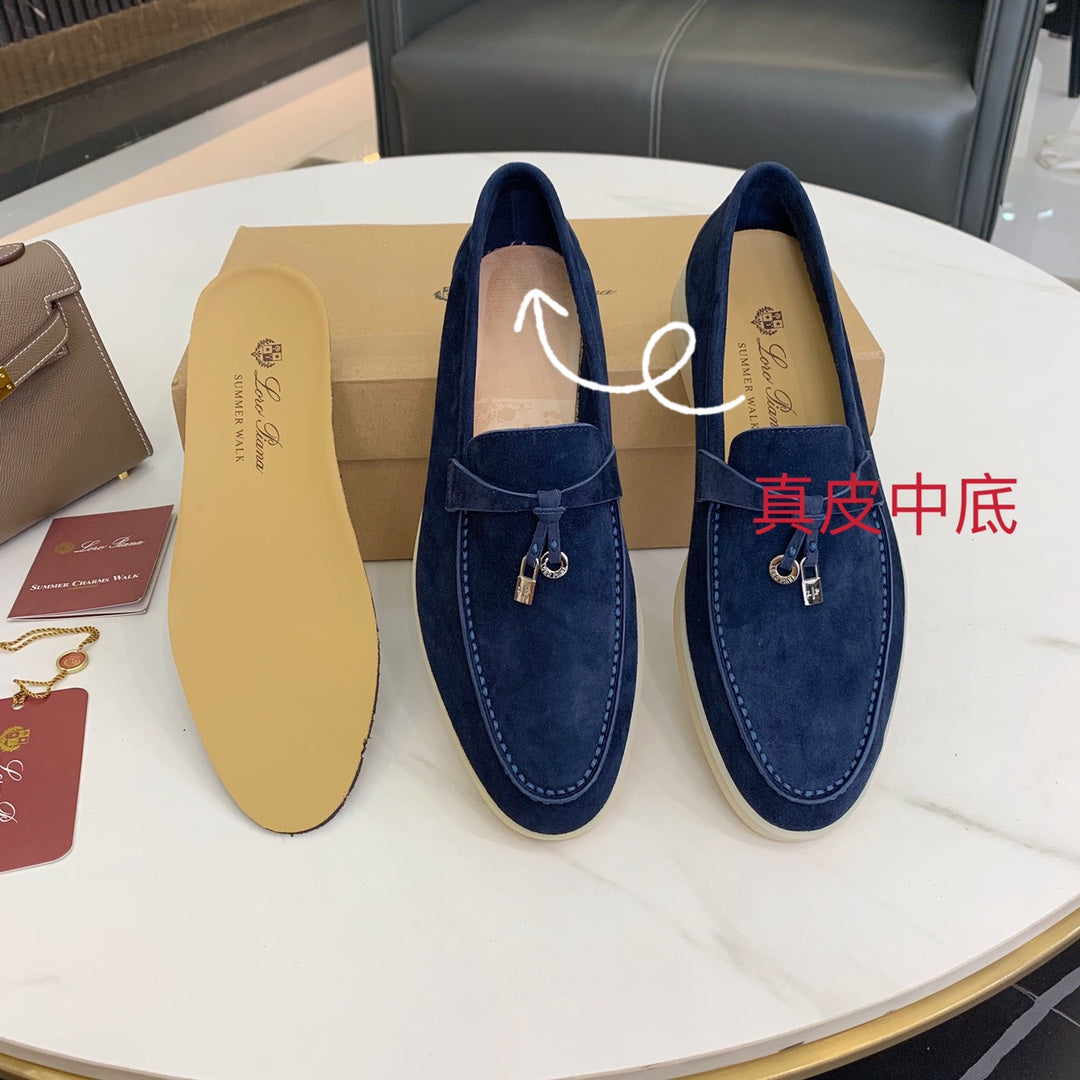 Loro p1ana-羊絨復古半拖 高版本 深藍色