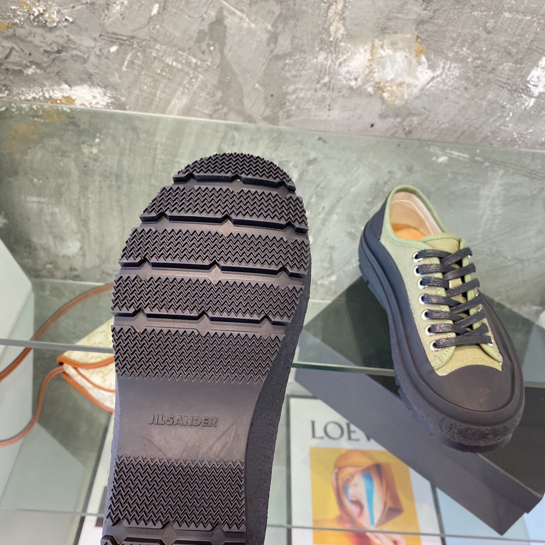 Jil sander-2022新款 帆布鞋 軍綠色