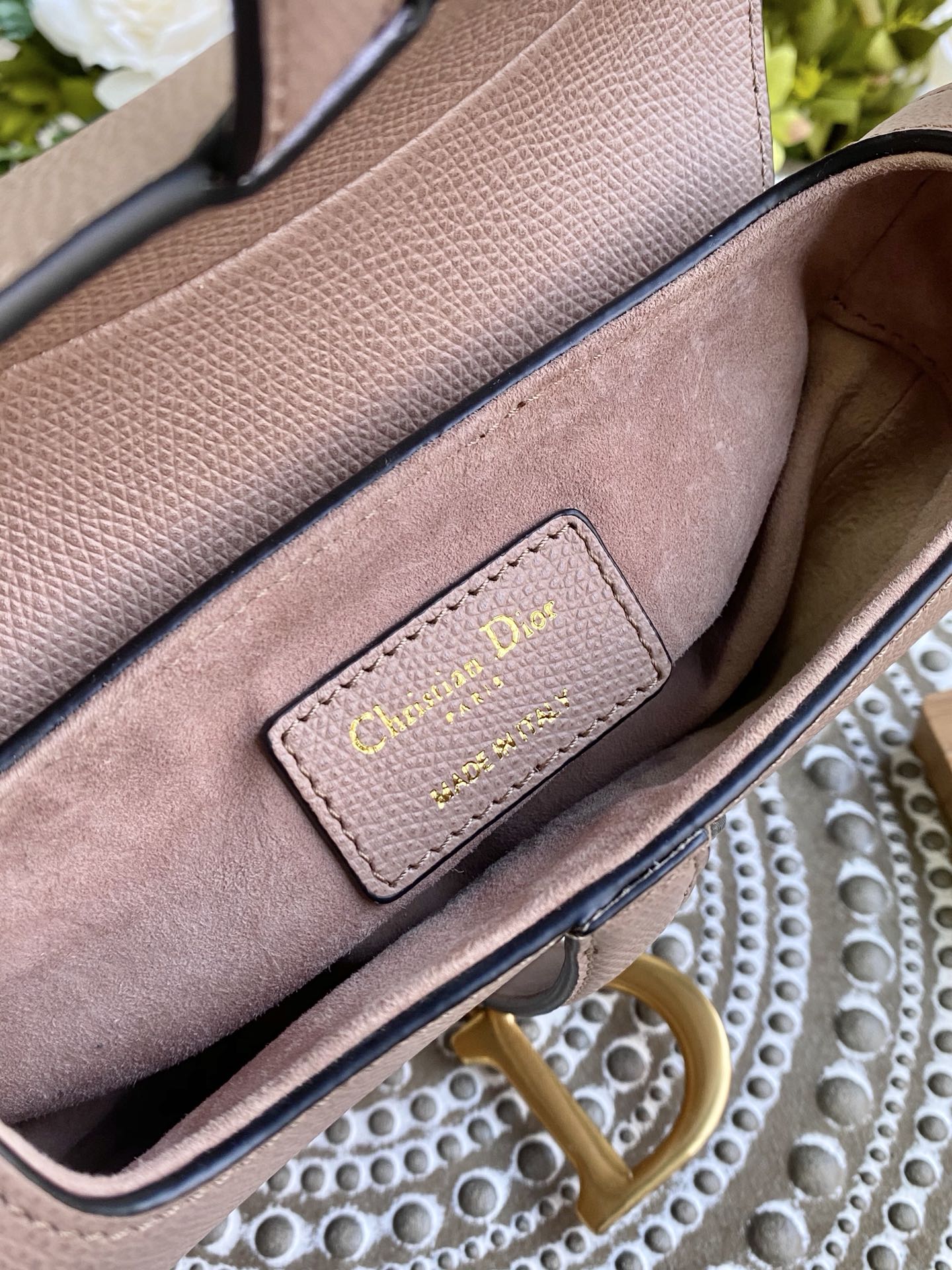 Dior Saddle 馬鞍包-手掌紋-小號棕紅色-19.5cm