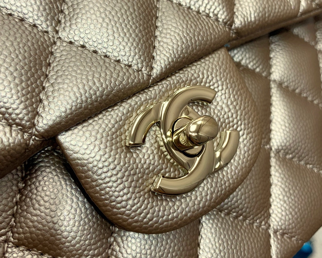 小香家-小球紋牛皮 CF包 金屬金 23cm