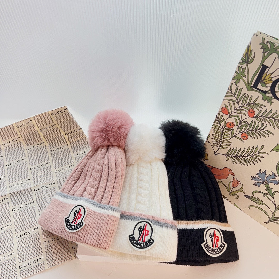 Moncler-針織毛帽 粉色