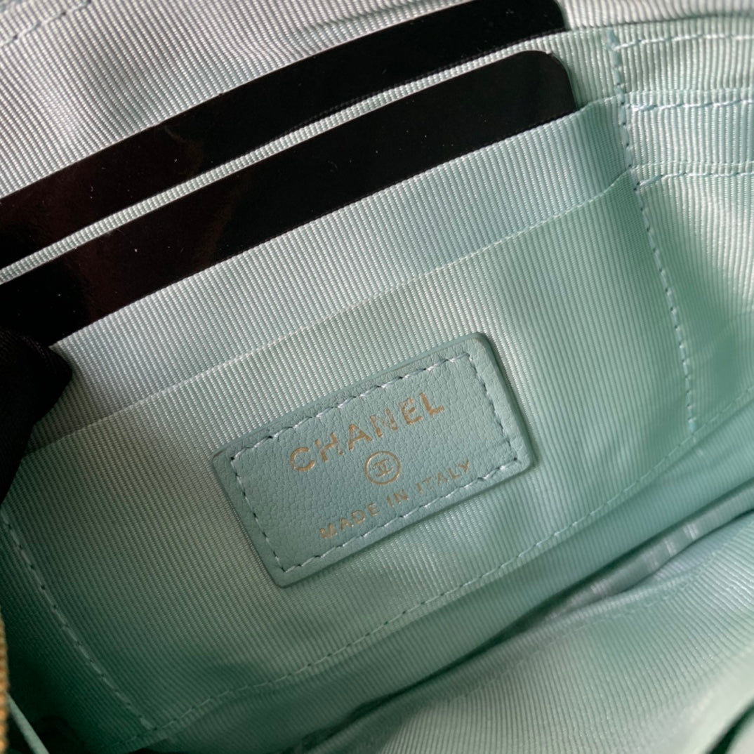 CHANEL 19系列小羊皮大格子零錢包