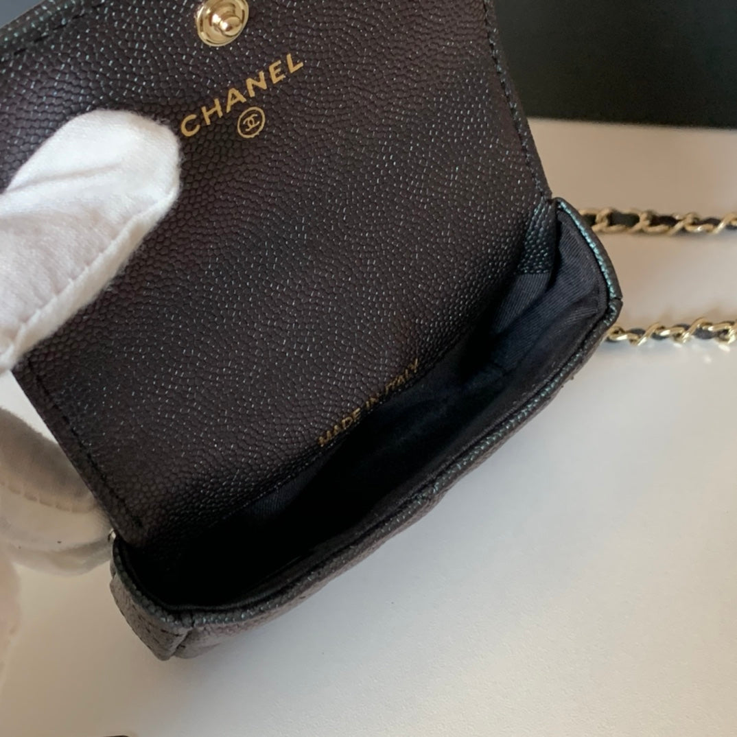 CHANEL 珍珠鏈條零錢包！