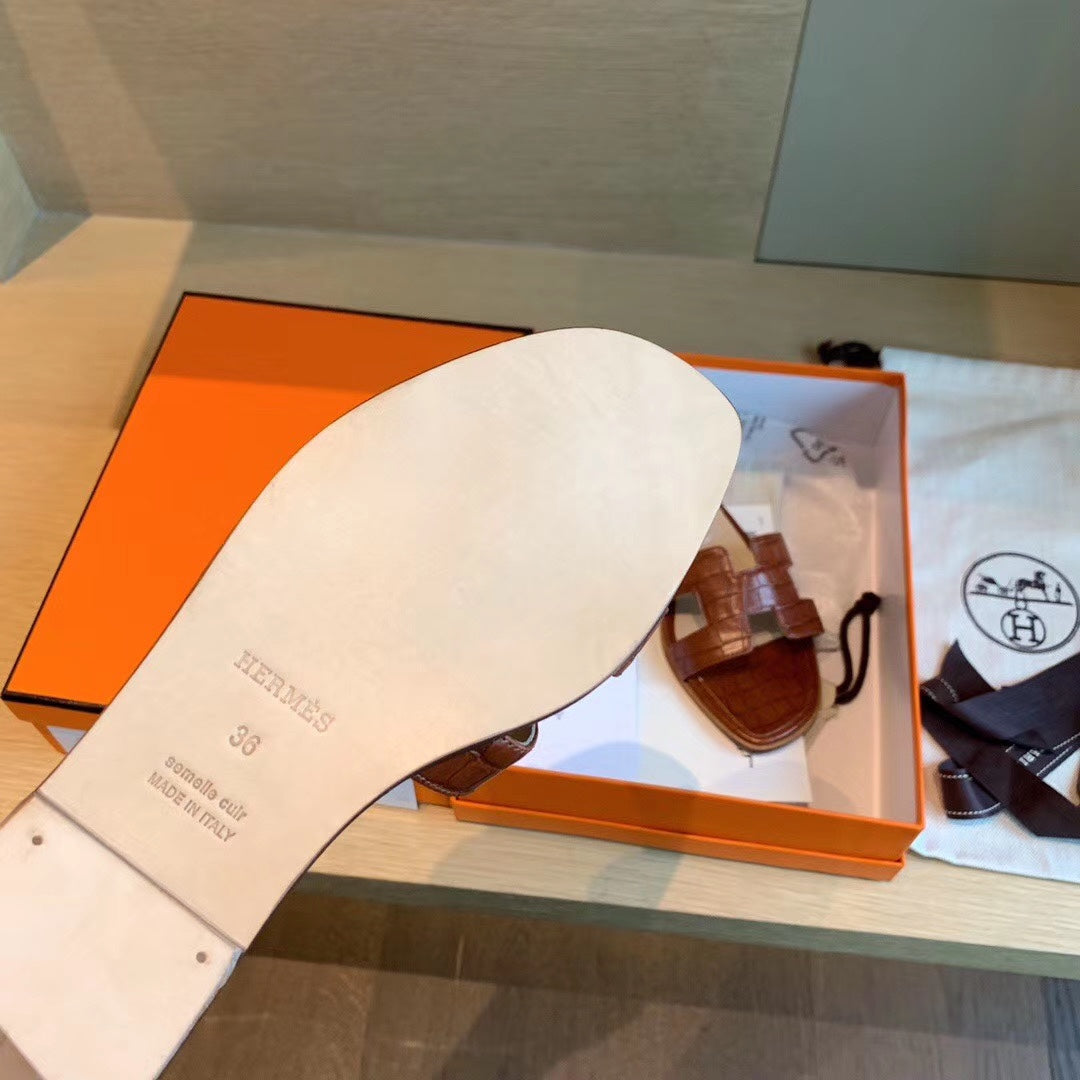 小愛款-H平底拖鞋 石頭紋