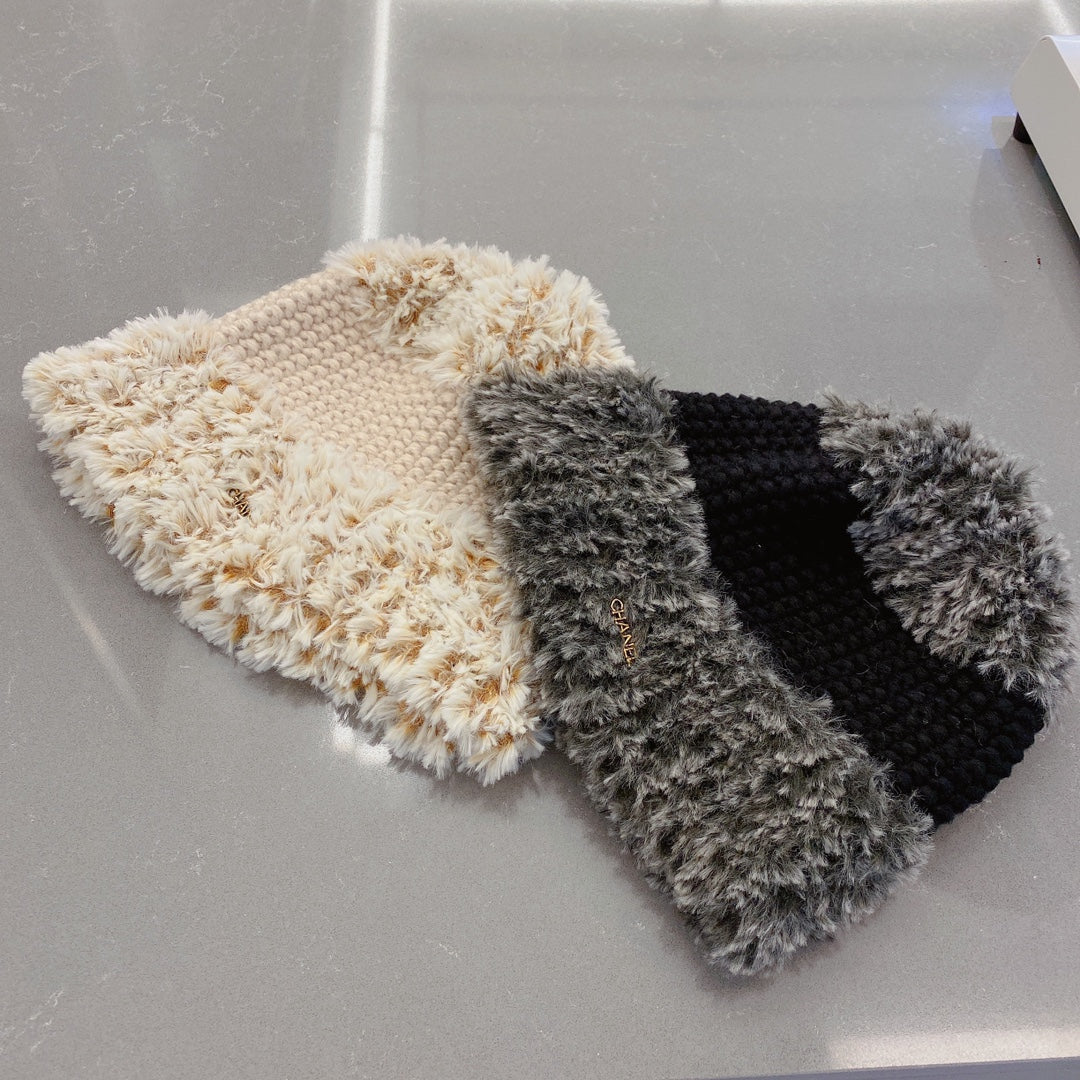 小香家-毛毛冷帽 毛帽 白色
