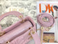 Dior-Mini Lady Dior手袋-三格黛妃-17cm-珠光粉金扣