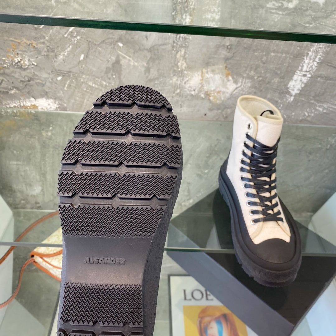 Jil sander-2022新款 高筒帆布鞋 白色