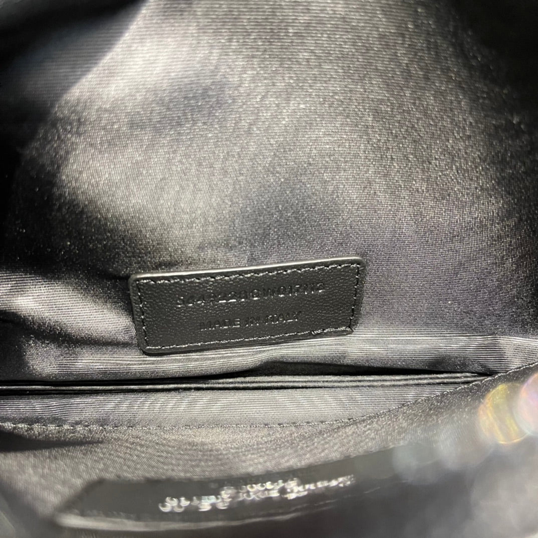 YSL 拉鍊手拿包 扁長夾 黑色黑扣